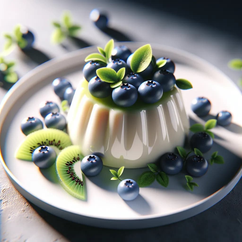 Panna Cotta ai Mirtilli e Kiwi