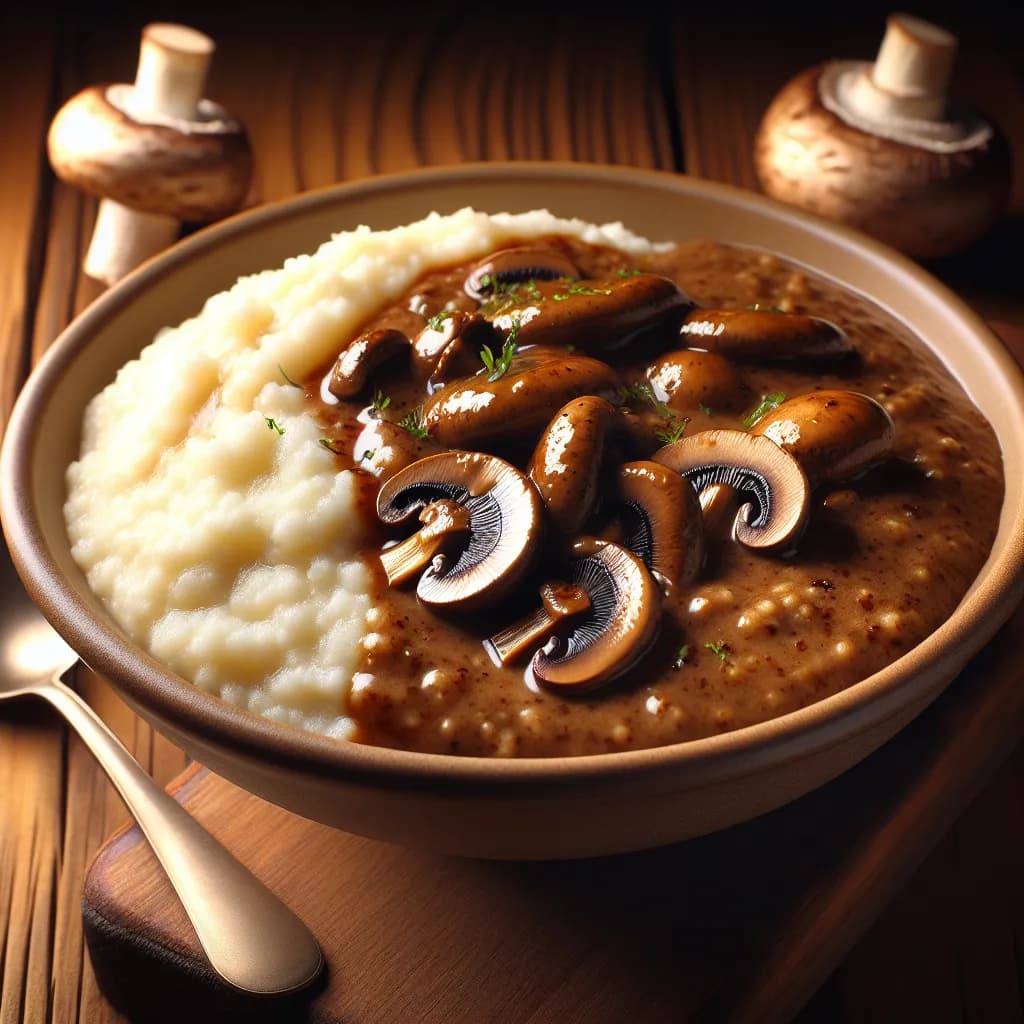 Pap with Mushroom Sauce