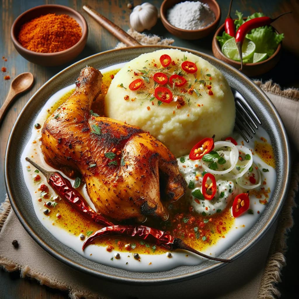 Pap with Spicy Chicken