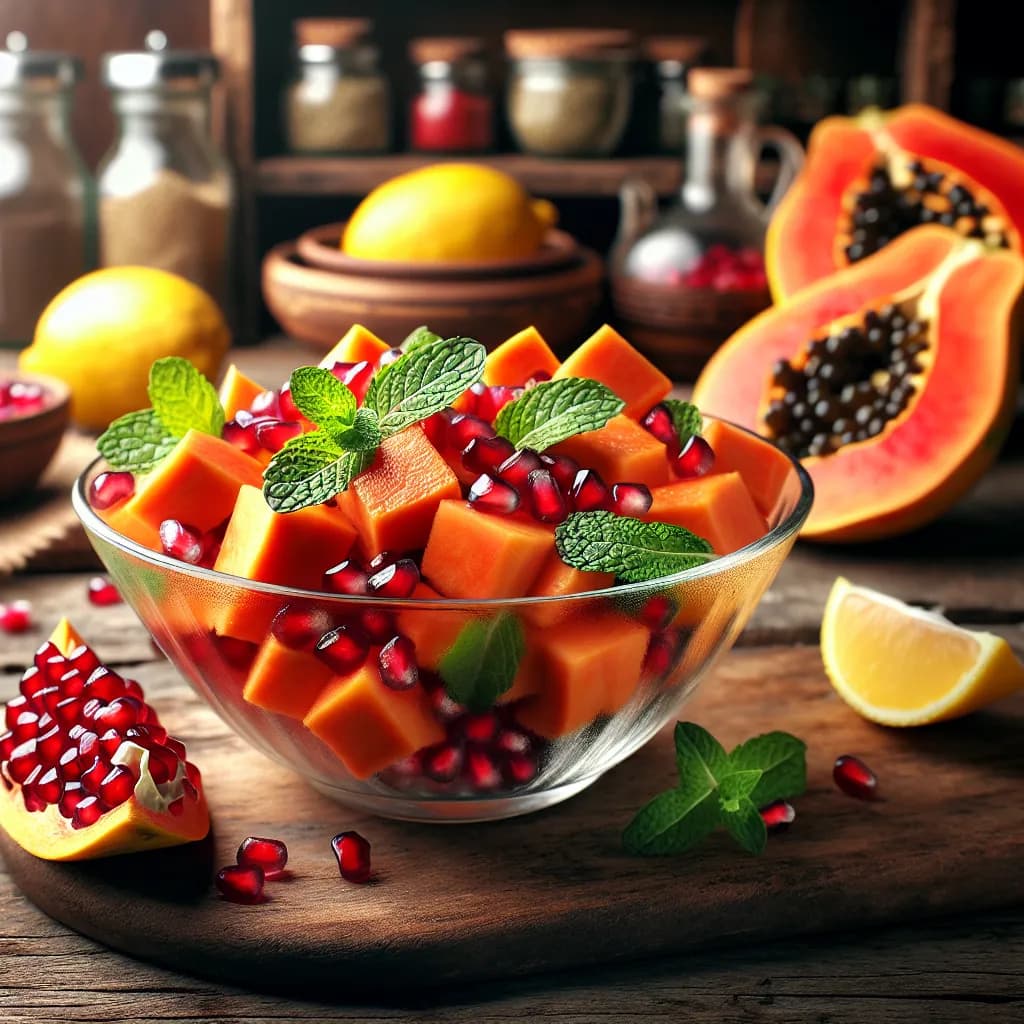 Papaya-Granatapfel-Salat