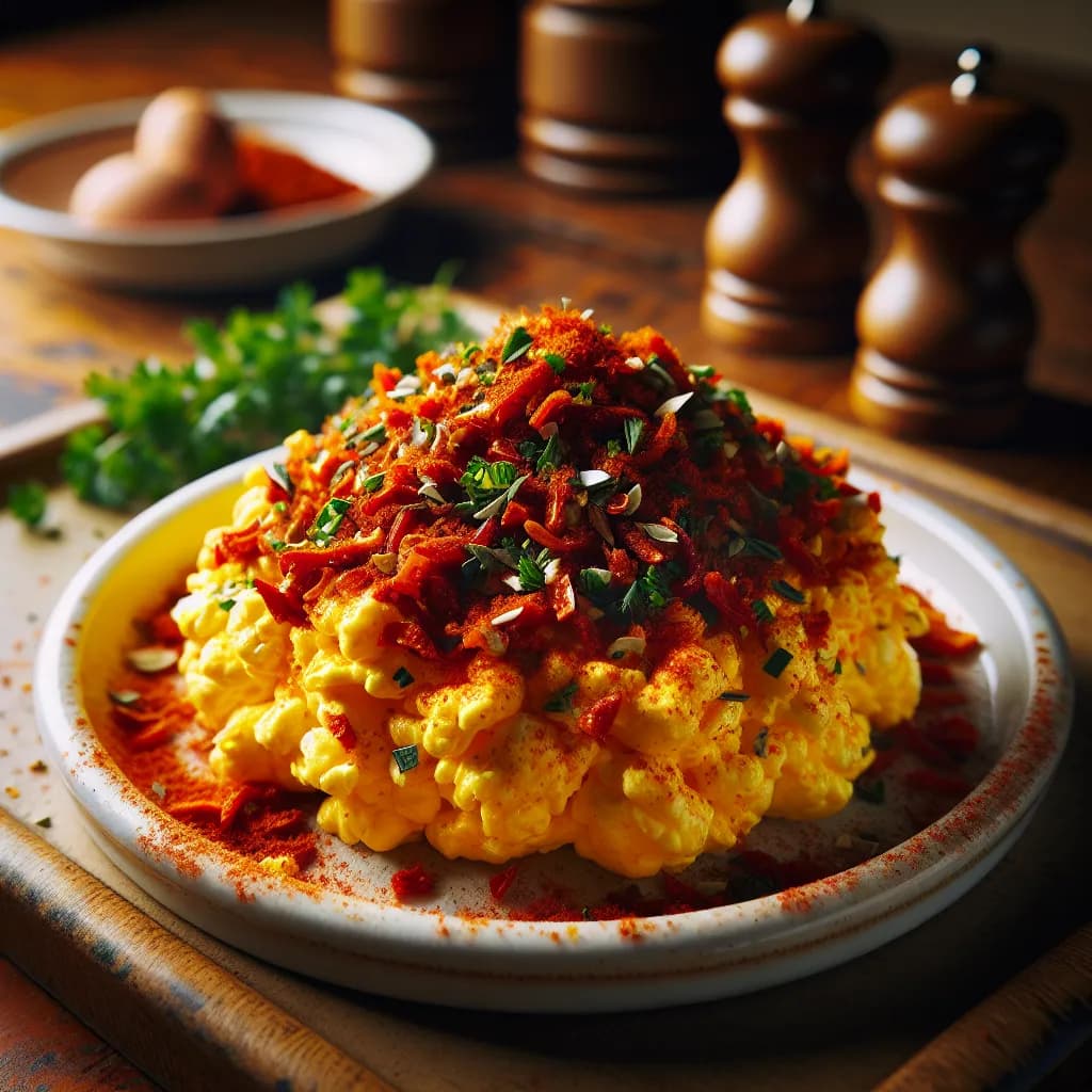Paprika Rührei mit Ingwer