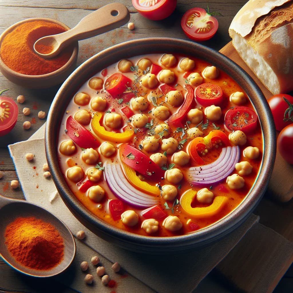 Paprikasuppe mit Kichererbsen