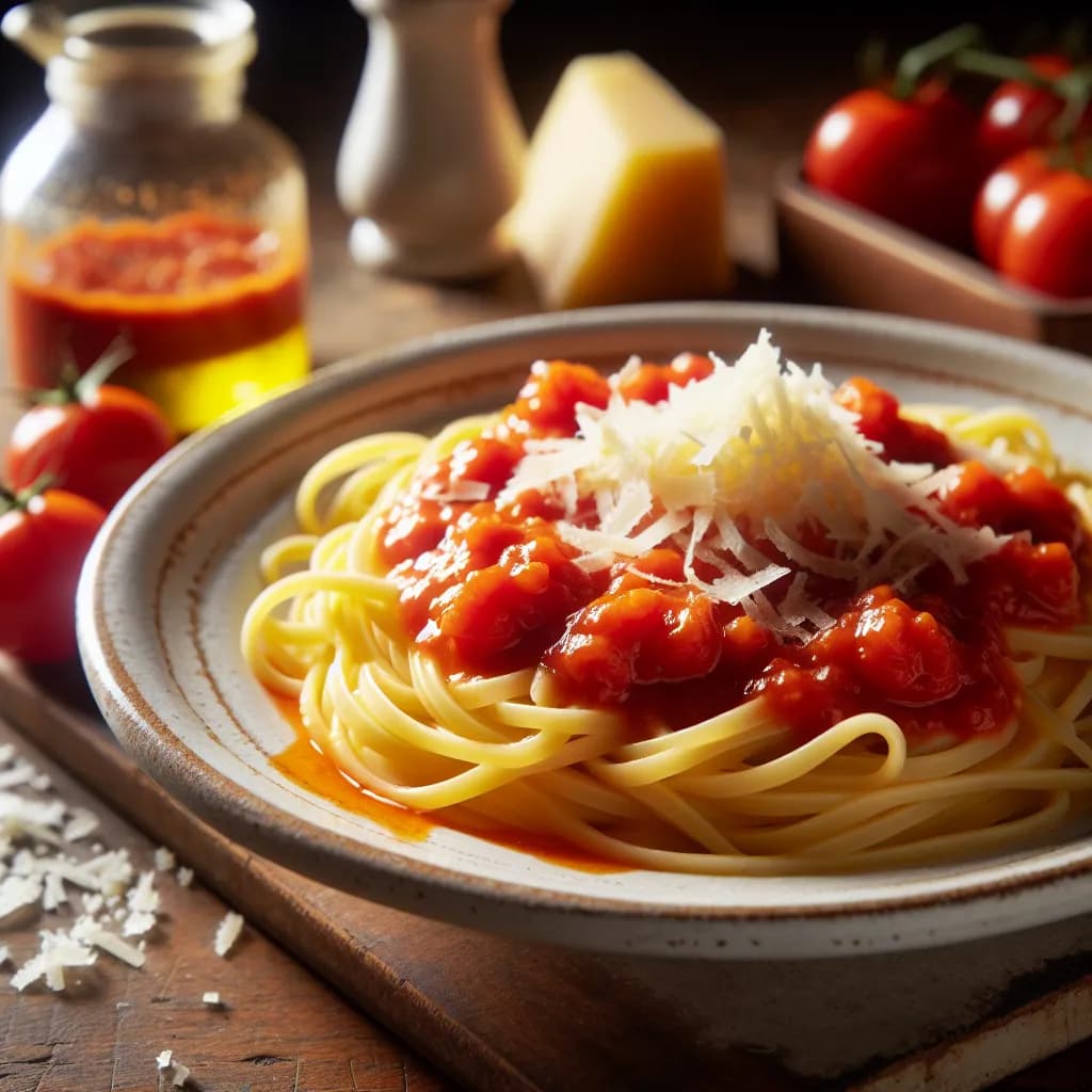 Pasta Fresca all'Uovo con Passata di Pomodoro e Pecorino