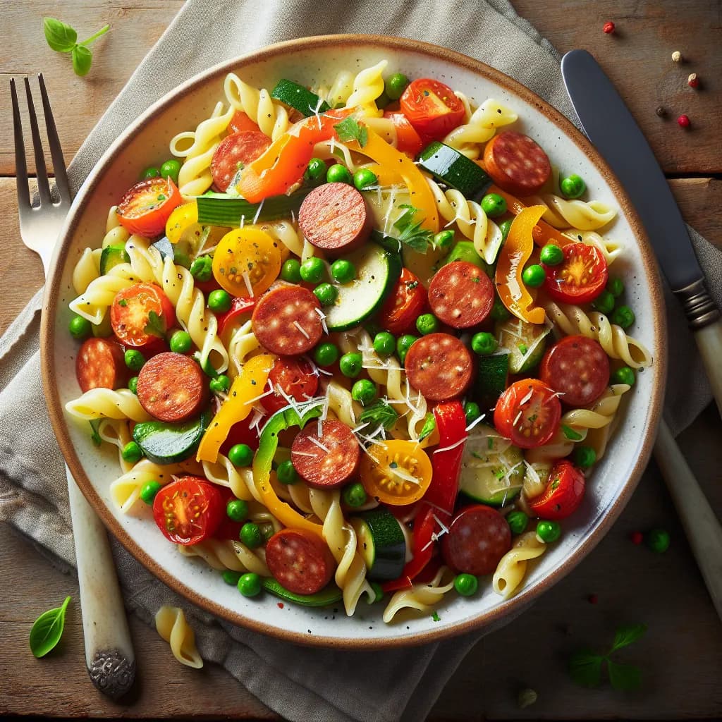Pasta Primavera with Italian Sausage