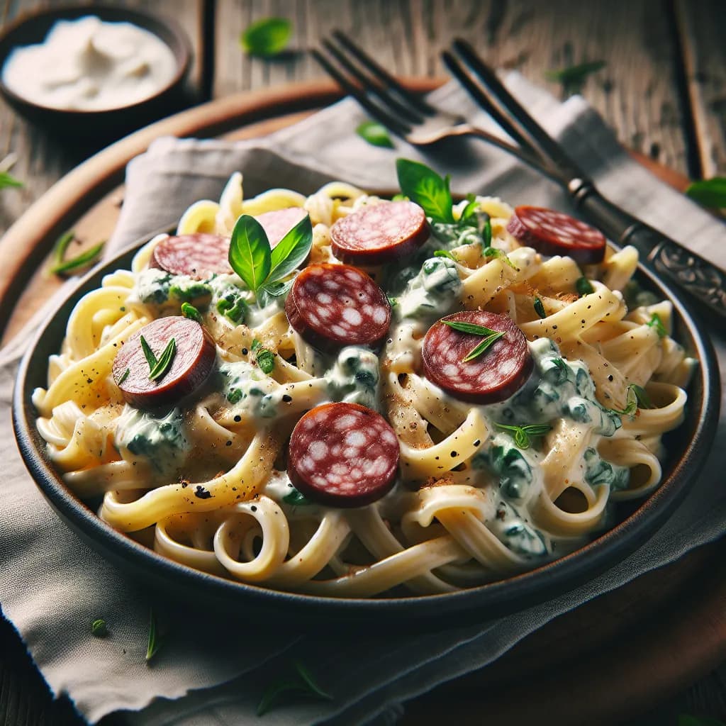 Pasta al Gorgonzola e Salsiccia
