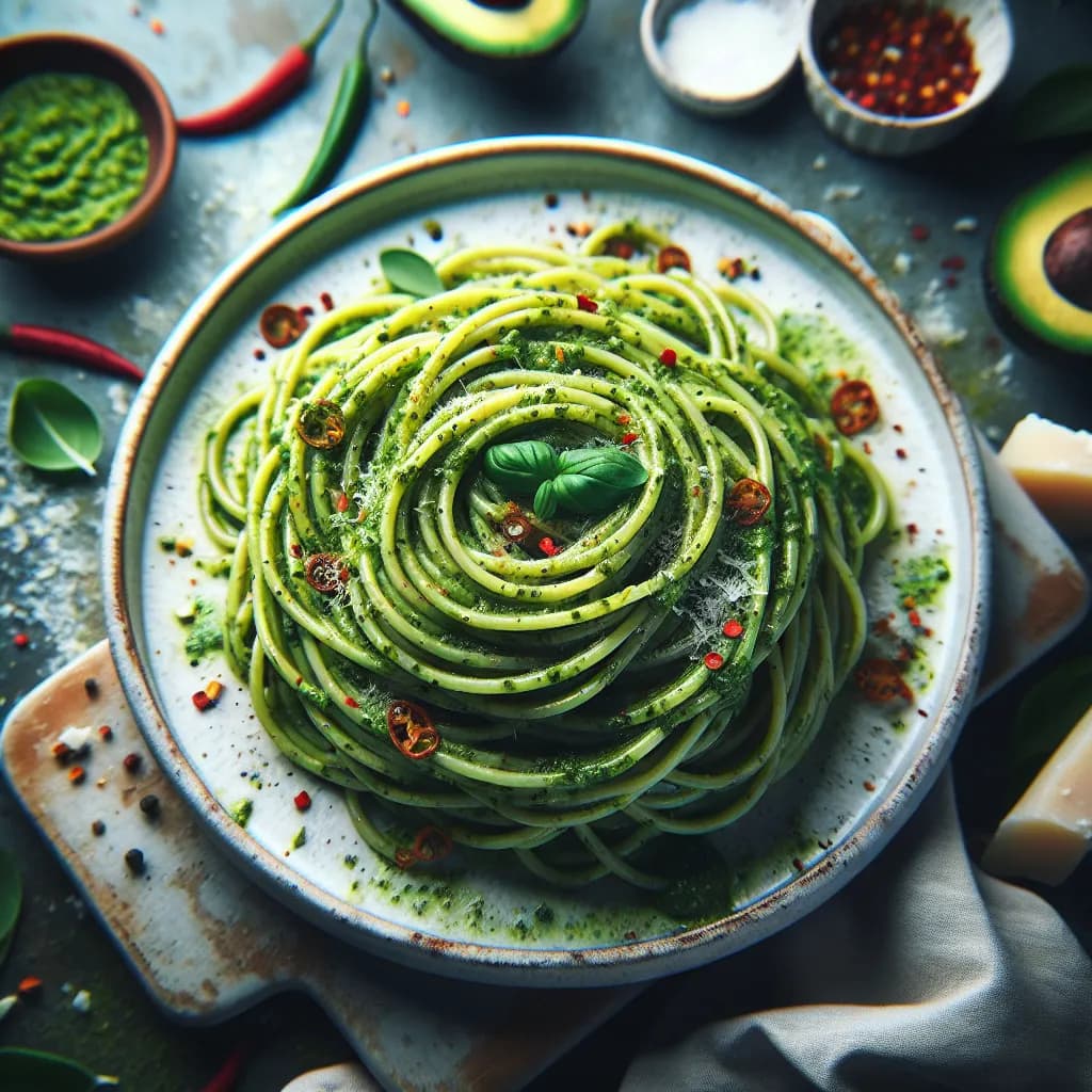 Pasta al Pesto di Avocado