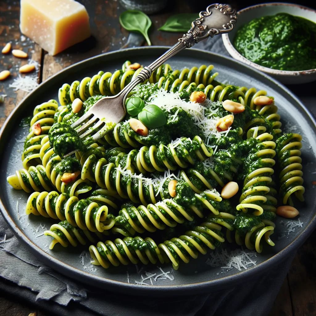 Pasta al Pesto di Spinaci