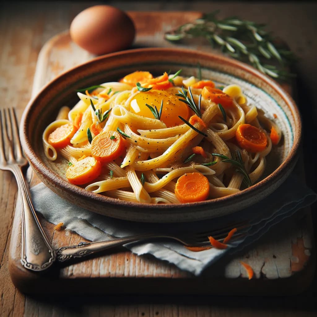 Pasta all'Uovo con Carote e Zenzero