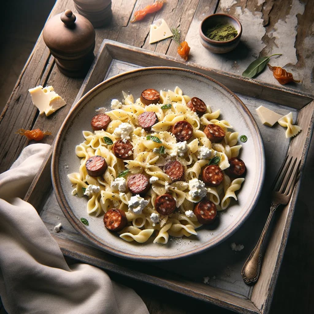 Pasta alla Norcina con Ricotta e Salsiccia