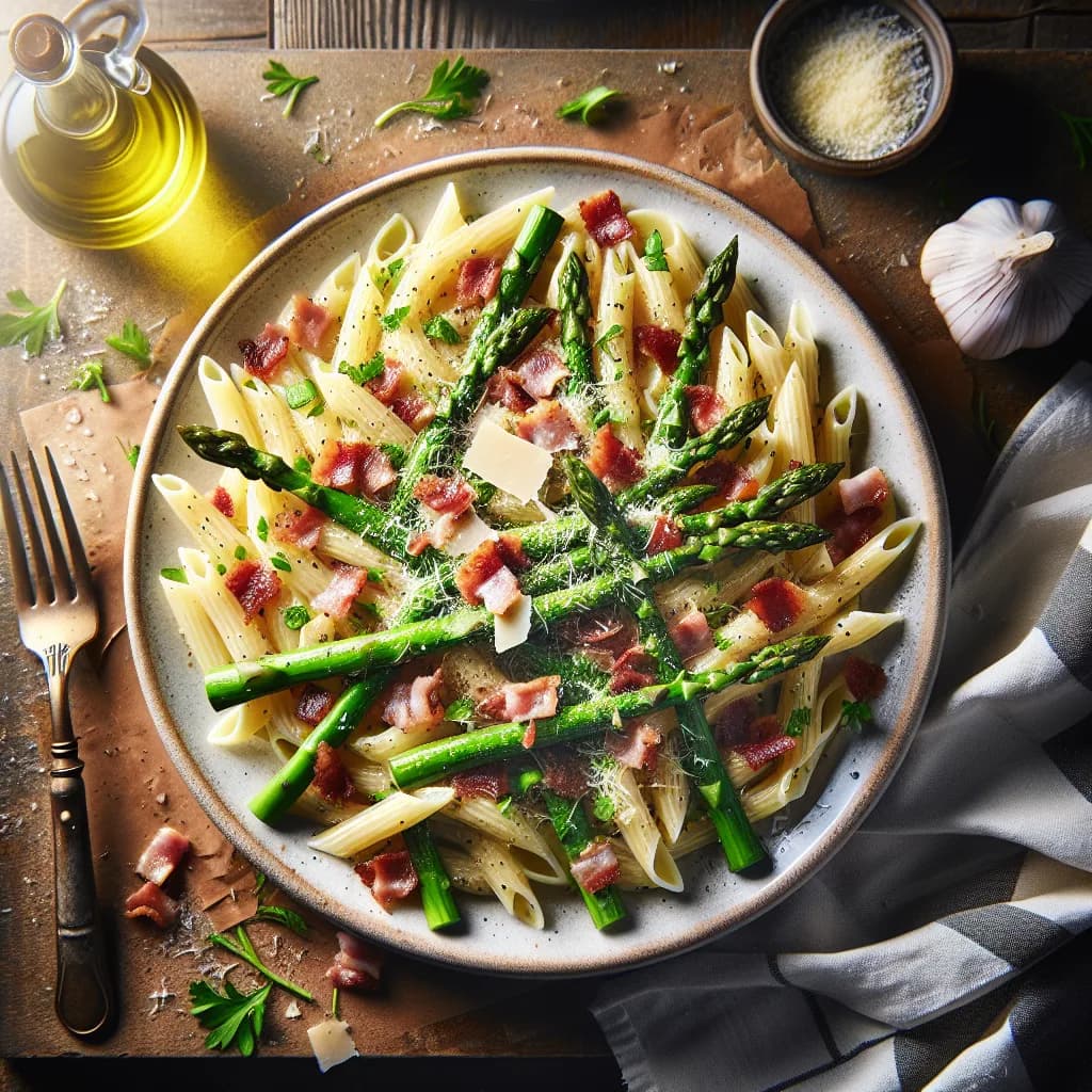 Pasta con Asparagi e Pancetta