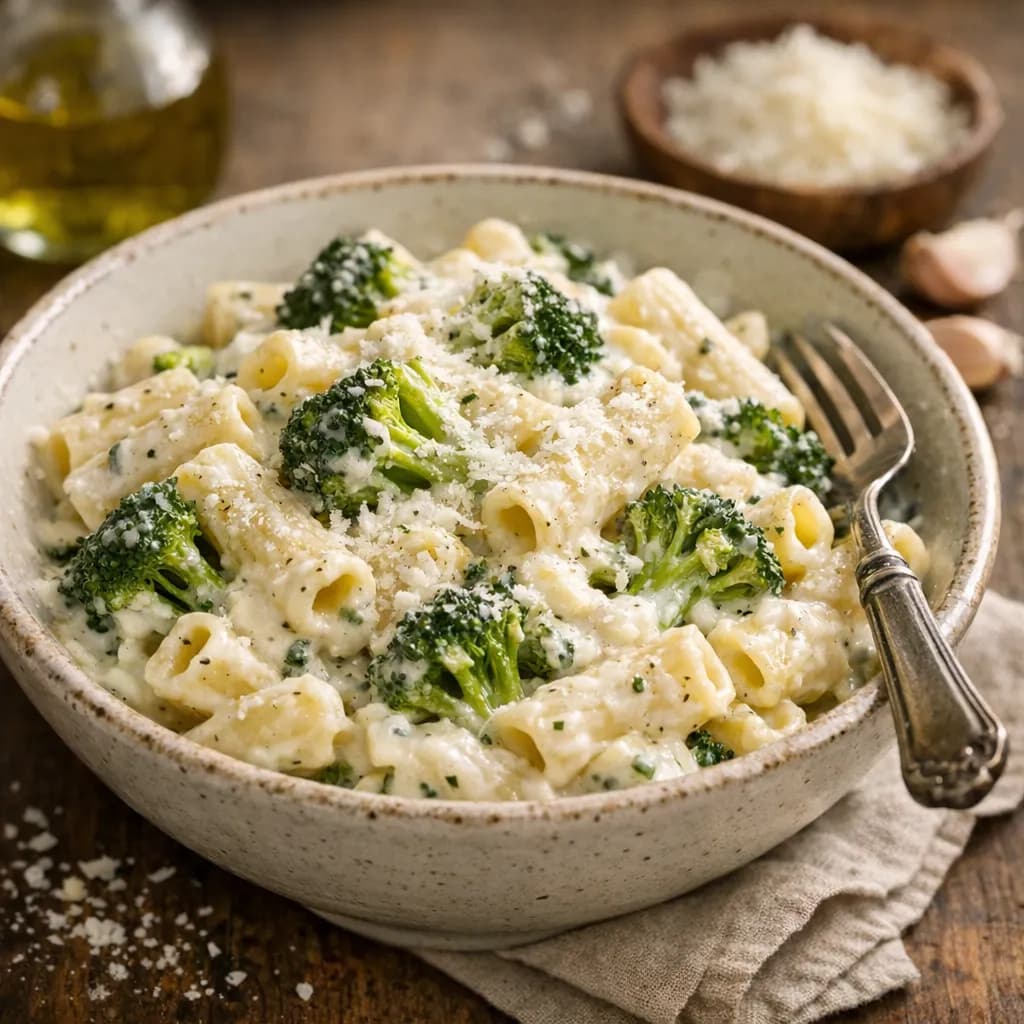 Pasta con Broccoli e Formaggio Spalmabile