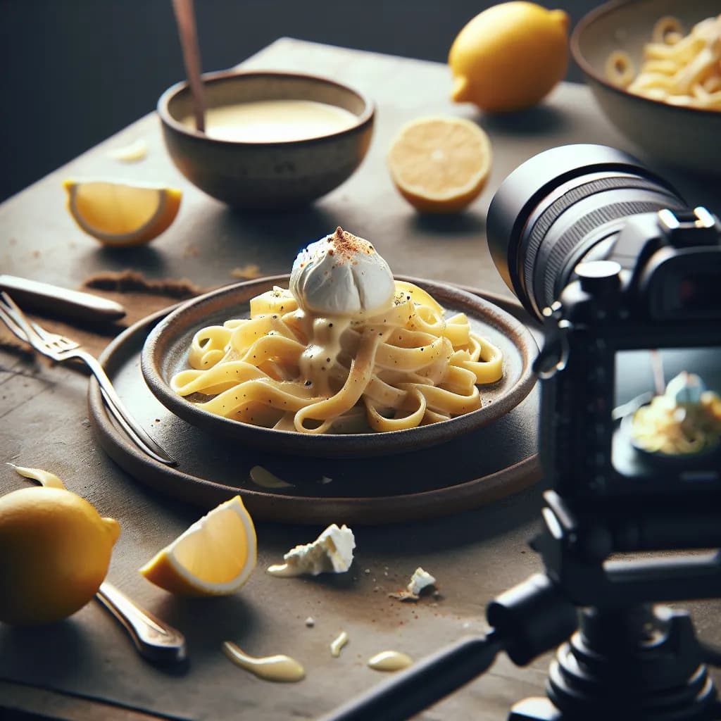 Pasta con Crema di Limone e Burrata