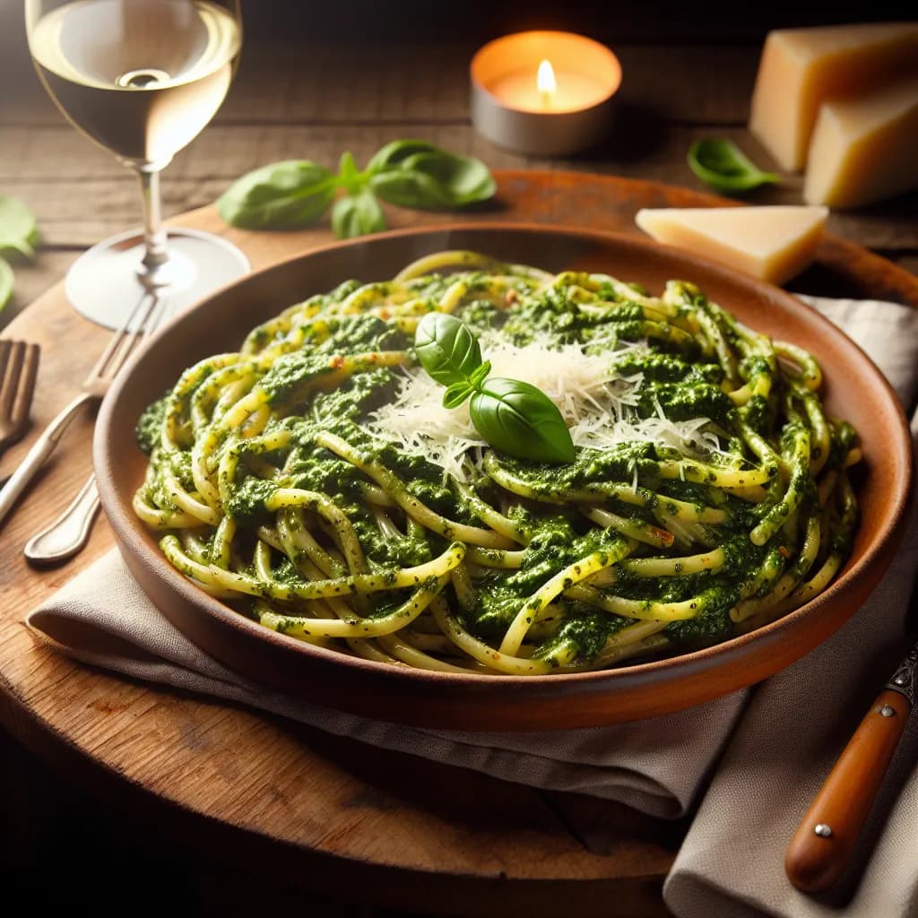 Pasta con Pesto di Spinaci