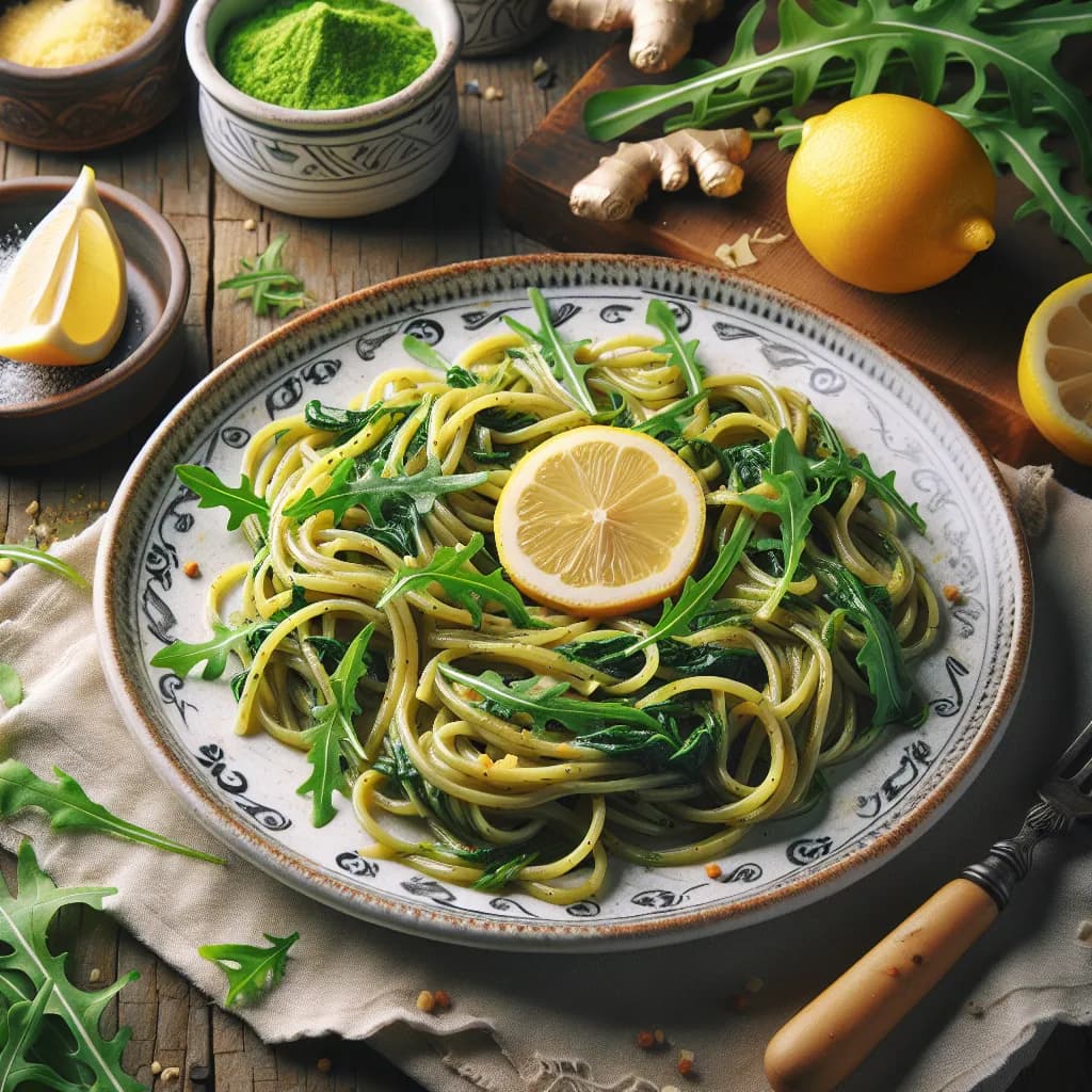 Pasta con Rucola, Zenzero e Limone