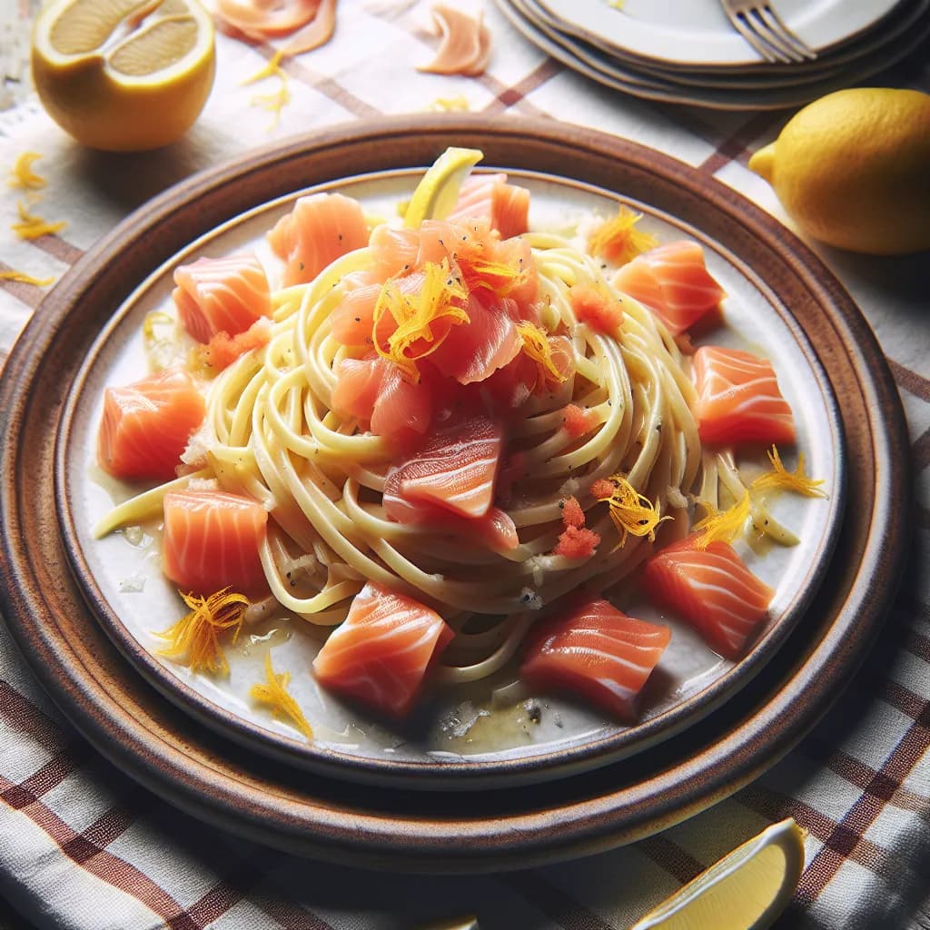 Pasta con Salmone, Zenzero e Limone