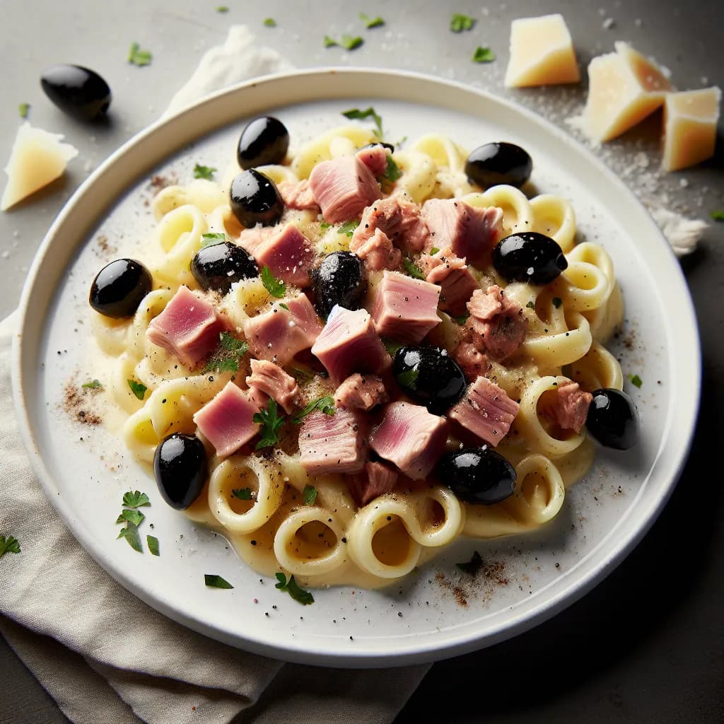 Pasta di Mare con Tonno e Olive Nere