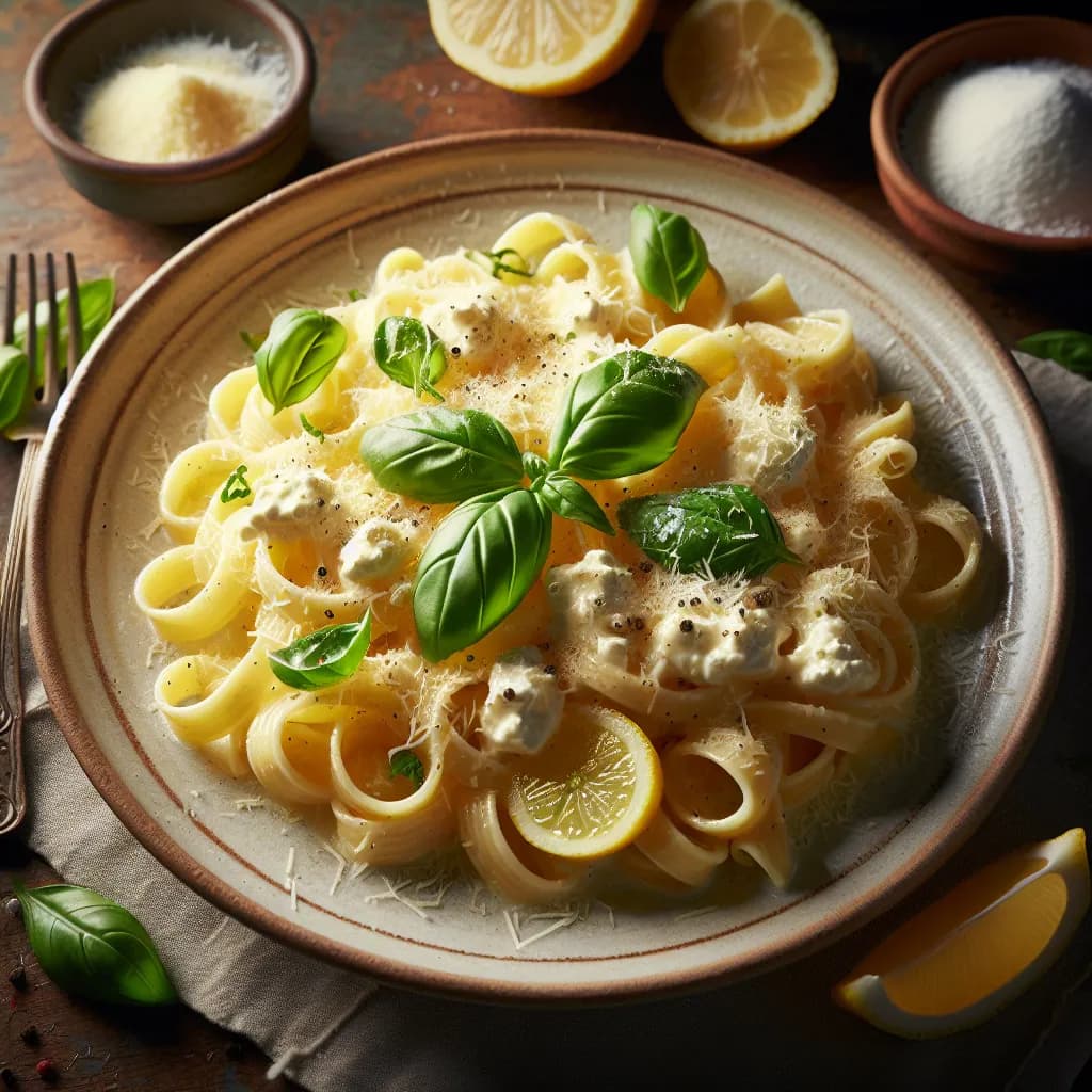 Pasta in Bianco con Ricotta e Limone