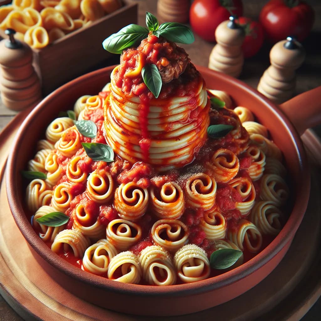 Pasticcio di Orecchiette con Bombette e Sugo di Pomodoro