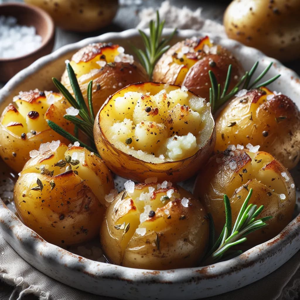 Patate Novelle Schiacciate al Forno