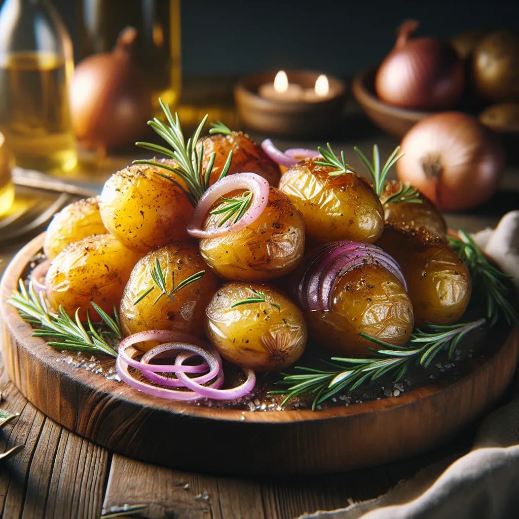 Patate al Forno con Cipolla e Rosmarino