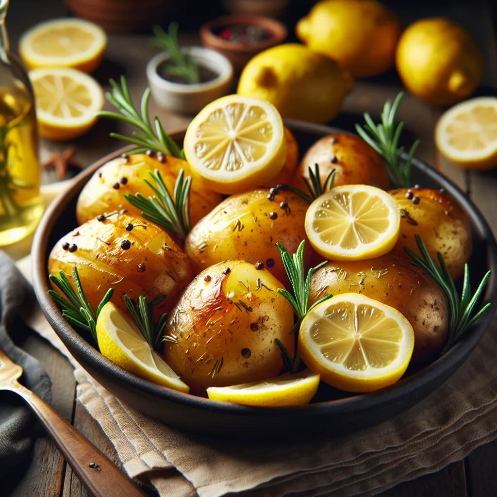 Patate al Forno con Limone e Rosmarino