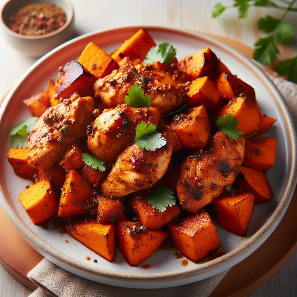 Patates Douces Épicées au Poulet