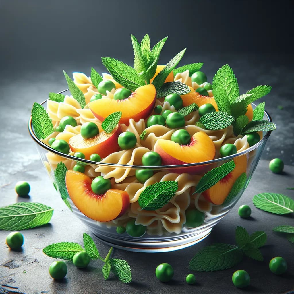Peach and Pea Pasta with Mint