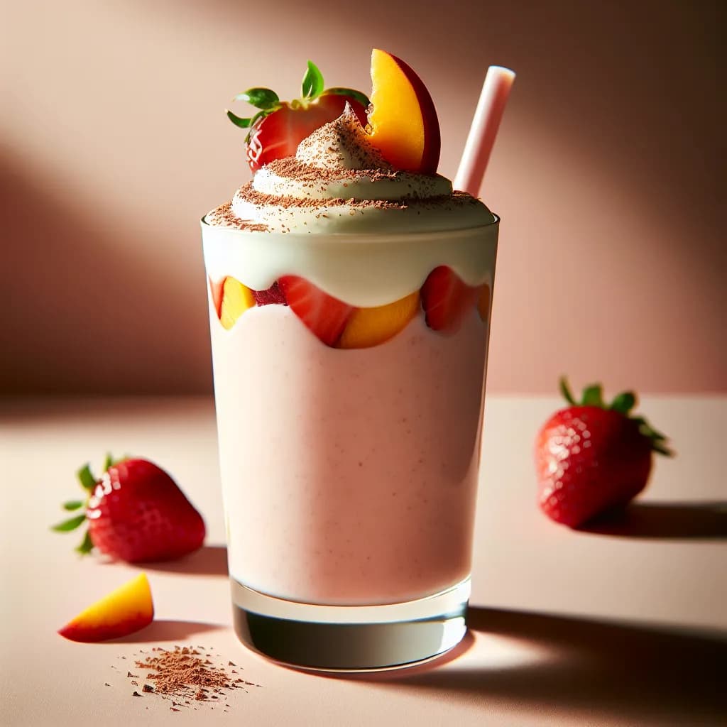 Peach and Strawberry Yogurt Smoothie