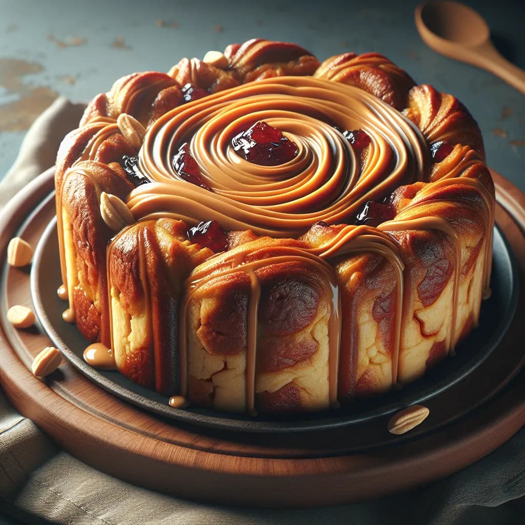 Peanut Butter and Jam Bread Pudding