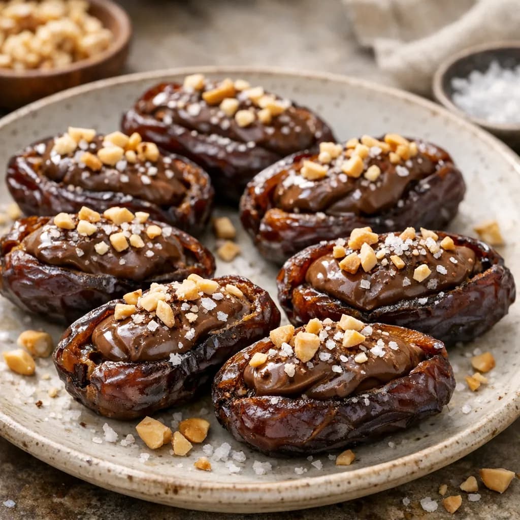 Peanut Ganache-Stuffed Dates