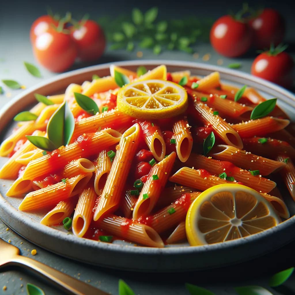 Penne with Tomato Sauce and Lemon