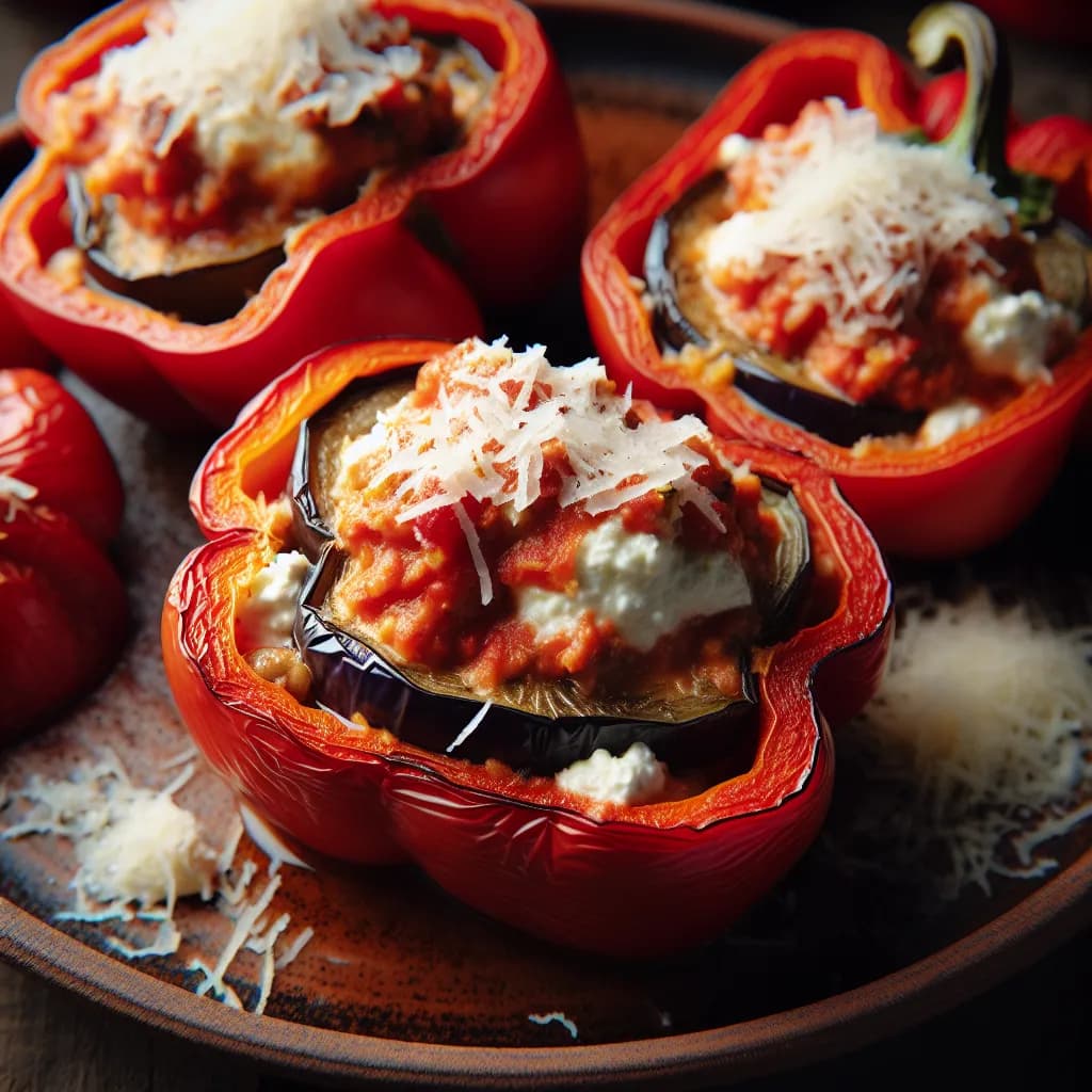 Peperoni Ripieni di Melanzane e Ricotta