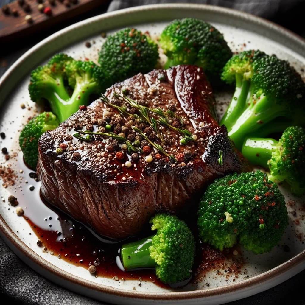 Pepper Steak with Broccoli