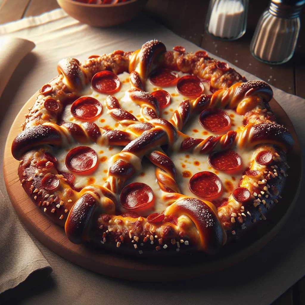 Pepperoni Pretzel Pizza