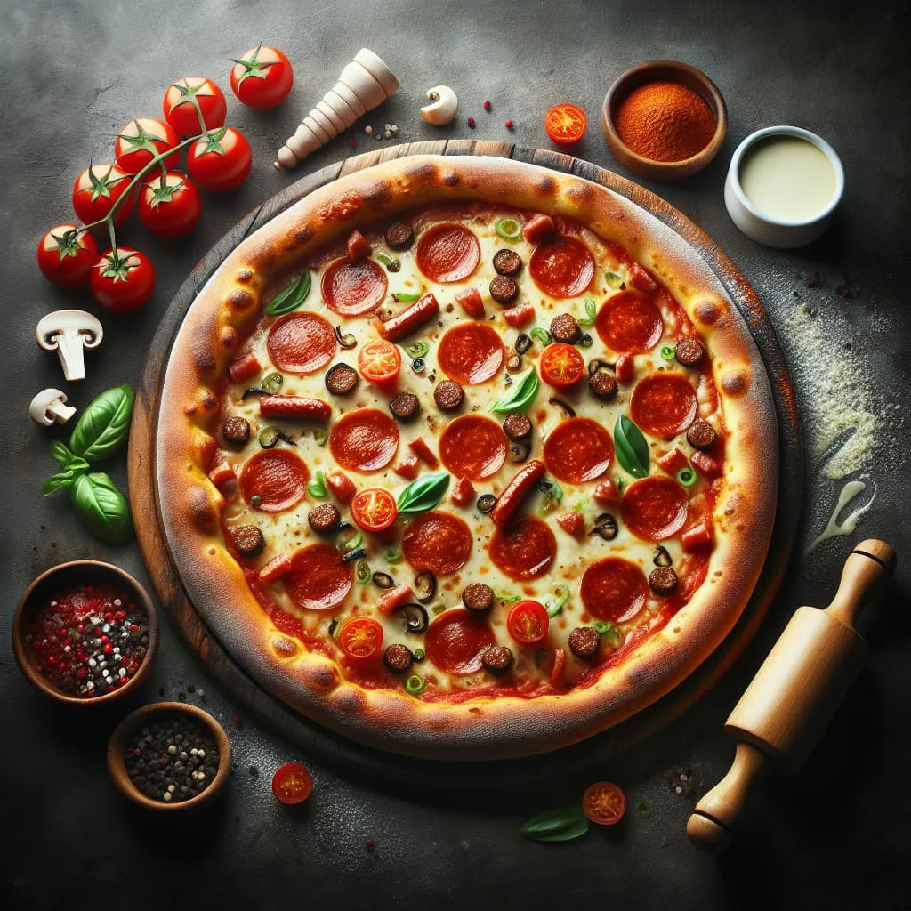 Pepperoni and Sausage Pizza