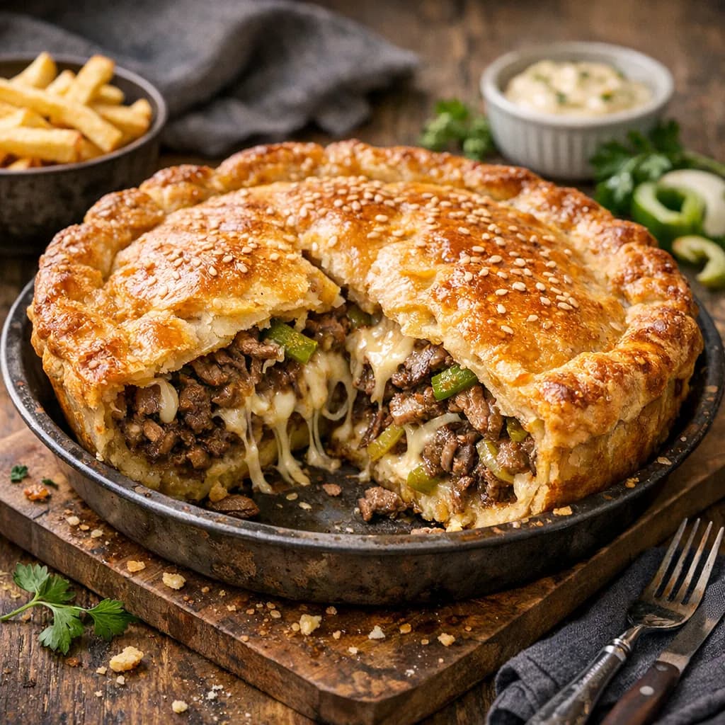 Philly Cheesesteak Pie