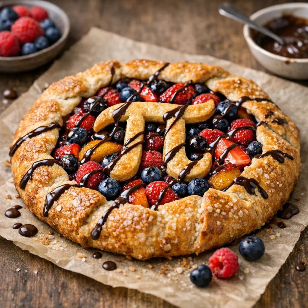 Pi Day Fruit & Chocolate Galette