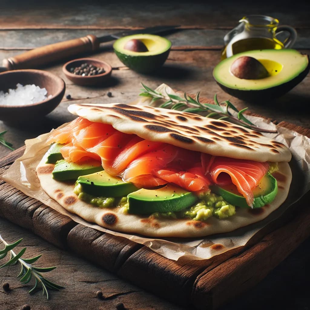 Piadina con Avocado e Salmone Affumicato