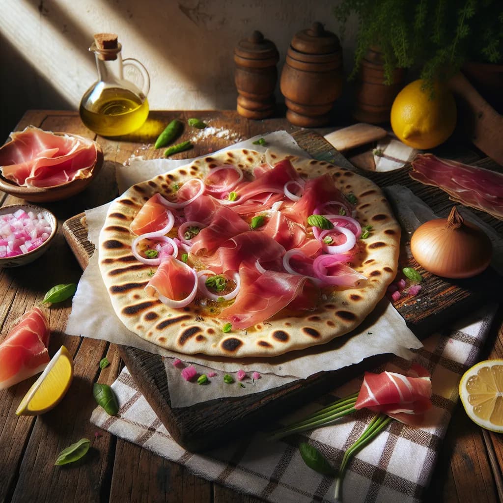 Piadina con Prosciutto e Cipolla