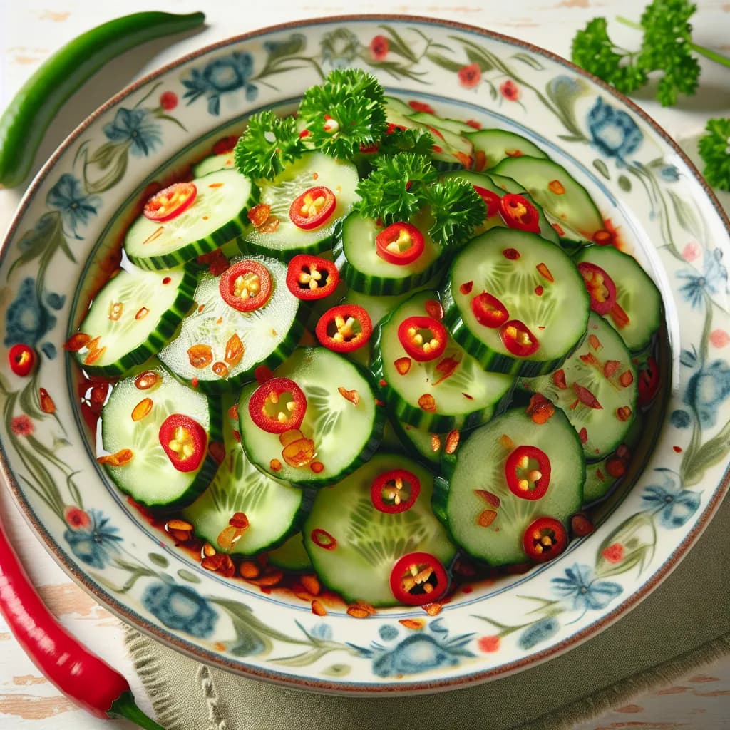 Pikanter Gurkensalat