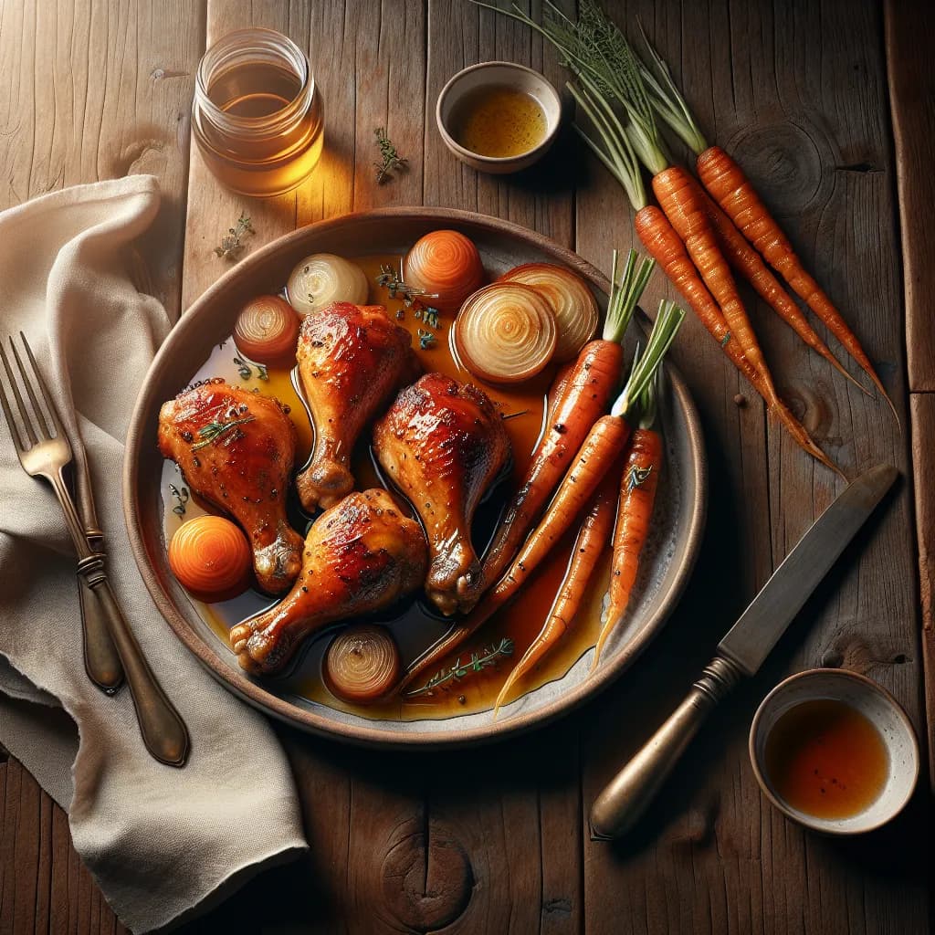 Pilon de Poulet au Miel et Carottes