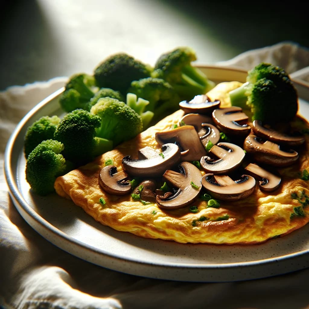 Pilzomelett mit Brokkoli