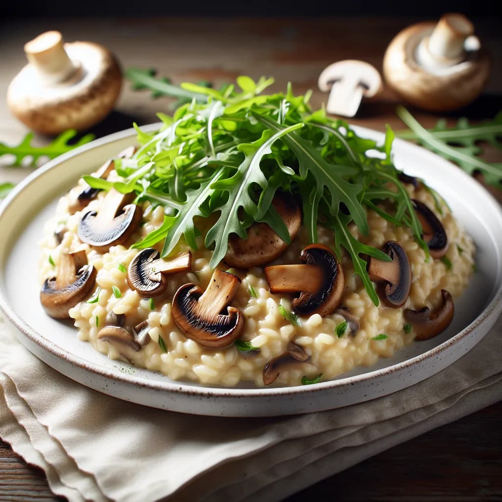 Pilzrisotto mit Rucola