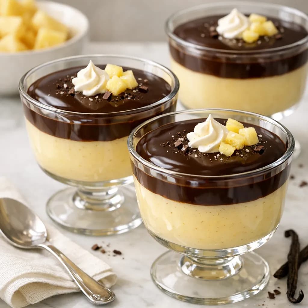 Pineapple Chocolate Custard Cups