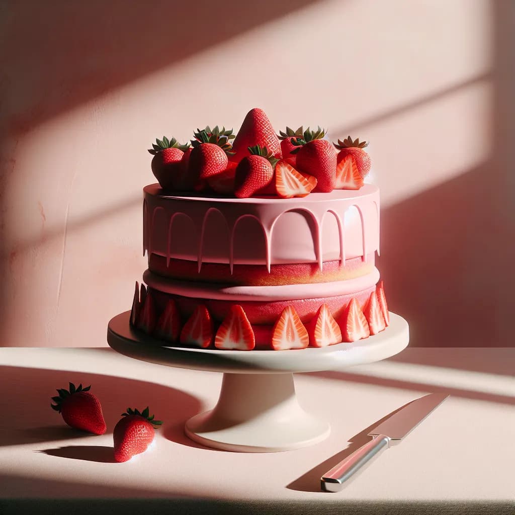 Pink Strawberry Cake