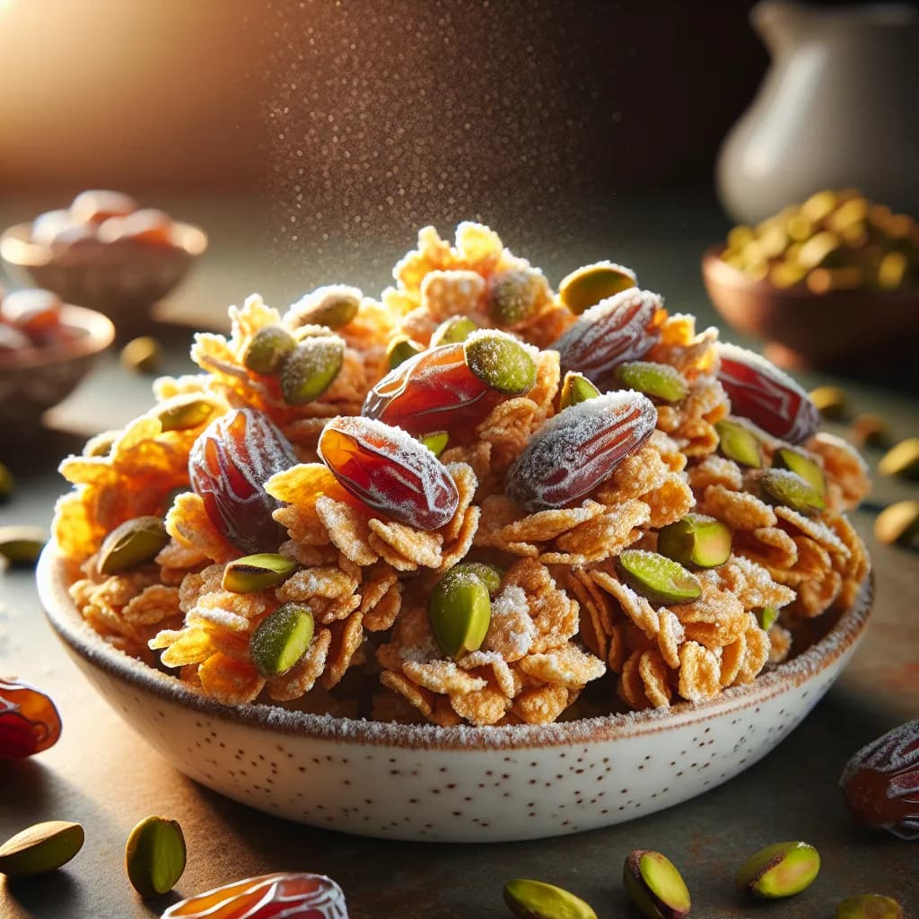 Pistachio Date Cornflakes Clusters