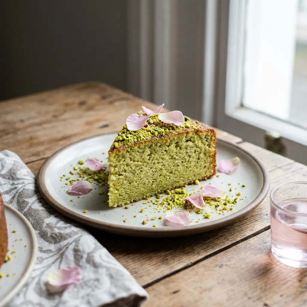 Pistachio Rose Yogurt Cake