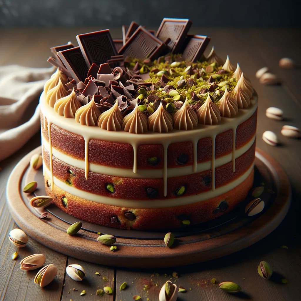 Pistachio and Chocolate Chip Cake