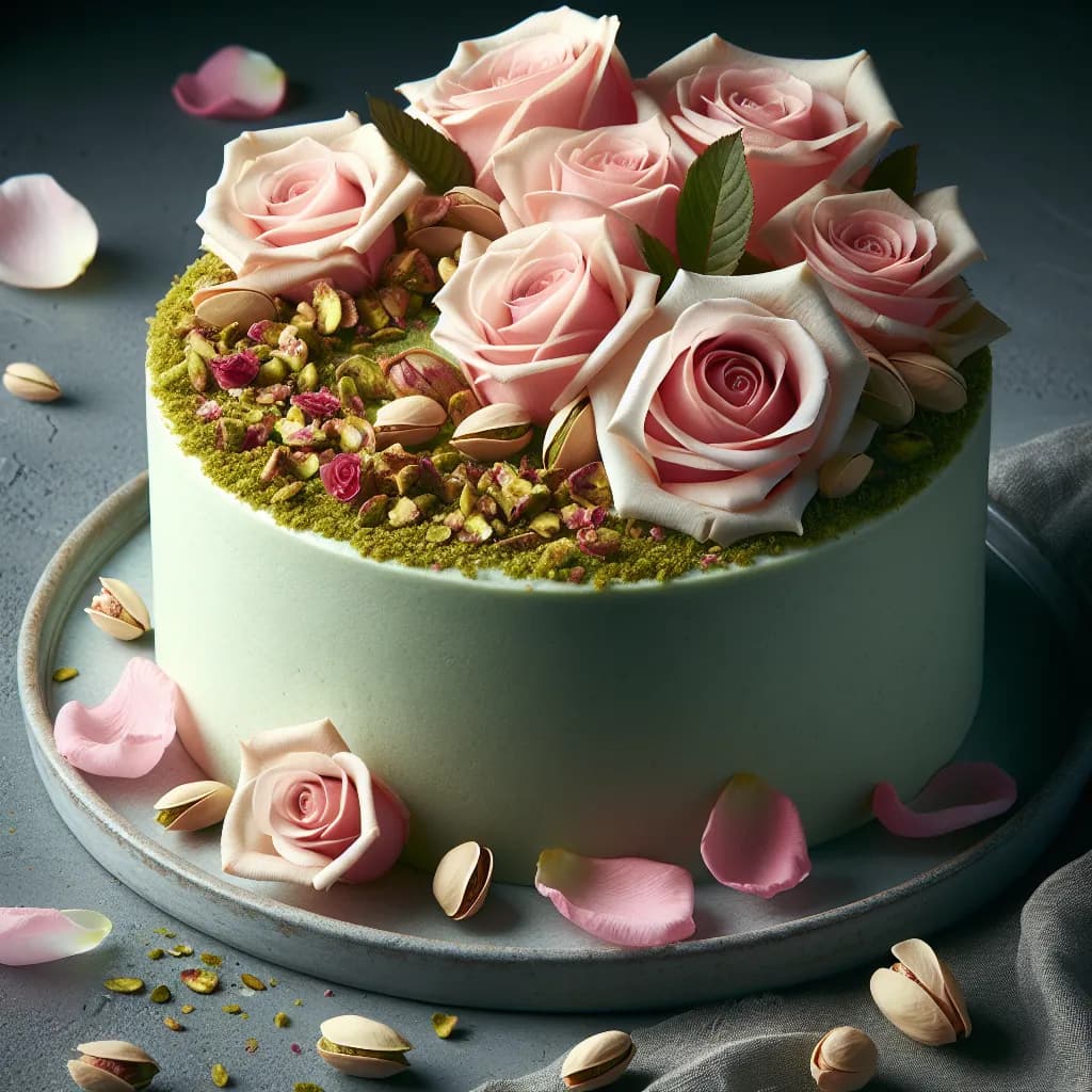 Pistachio and Rose Water Cake