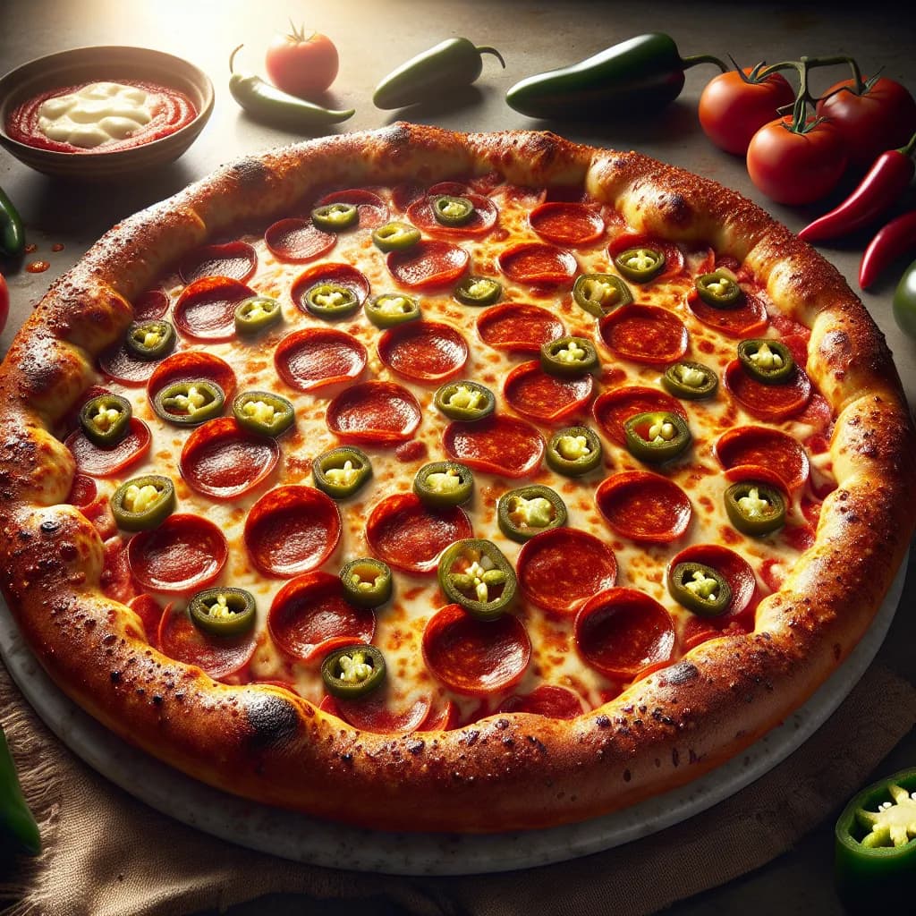 Pizza Américaine au Pepperoni et Jalapeños